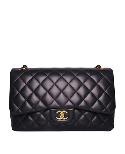 Classic 2.55 Jumbo Black Double Flap, front view